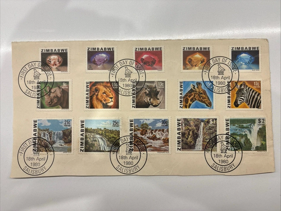 ZIMBABWE ~ 1st DEFINITIVE ISSUE FIRST DAY COVER -  18th APRIL 1980, SALISBURY  - Image 2 of 2