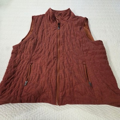 Bagatelle Collection Womens 2X Rust Orange Quilted Full Zip Puffer Vest Gilet
