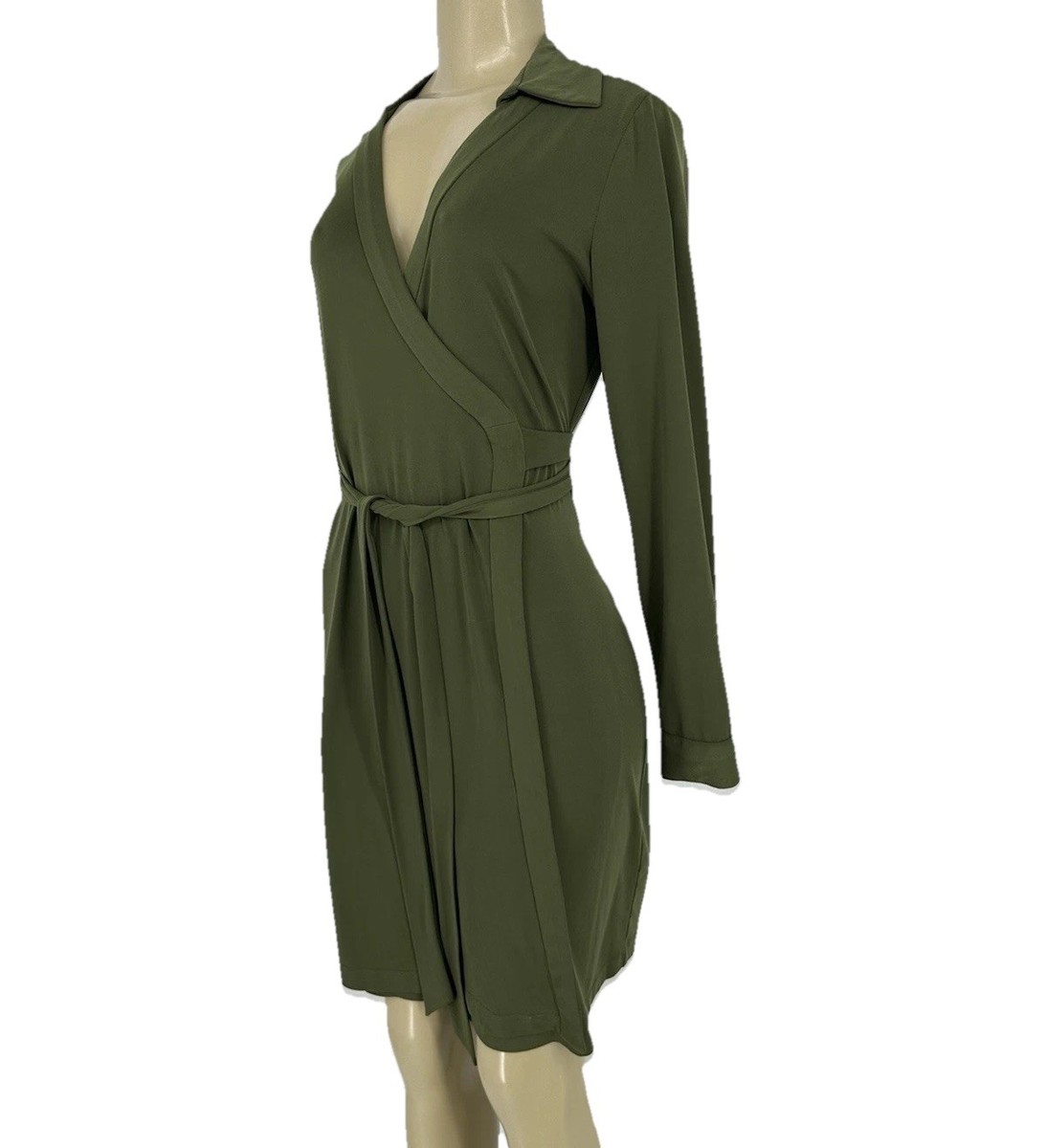 Calvin Klein Size 4 Women Long Sleeve Sheath Wrap Dress Mini Green G3v | eBay Calvin Klein Size 4 Women Long Sleeve Sheath Wrap Dress Mini Green G3v | eBay