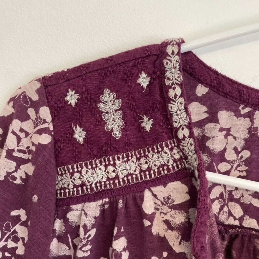 LUCKY BRAND Plus Size Split Neck Embroidered Peas… - image 6