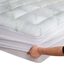 Viscose Made from Bamboo Full Mattress Topper - Thick Cooling Breathable Pillow 