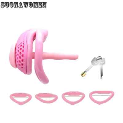 New Chastity Cage Embedded Lock with Tube Lock Male Abstinence Escape Prevention
