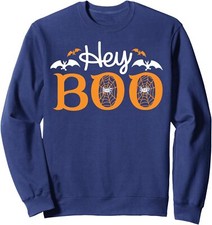 Hey You Boo Funny Halloween Spooky Cute Ghost Unisex Crewneck Sweatshirt