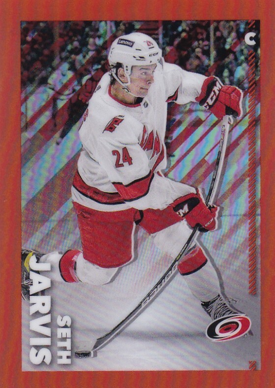 2022-23 TOPPS CHROME NHL STICKER #101 Seth Jarvis - Carolina ORANGE /25 MADE