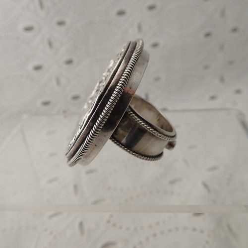 Mars & Valentine Massive 40mm Sterling Silver Deer in Forest Topaz Sz 6.75 Ring - 第 6/10 張圖片