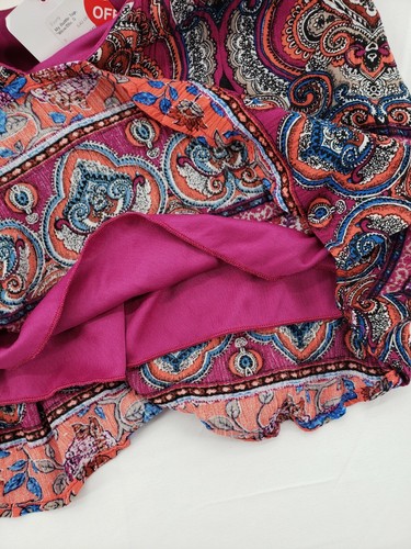 Womens Size S Pink Orange Floral Boho Print Flowy Sleeveless Tank Top NEW NWT - Picture 4 of 8