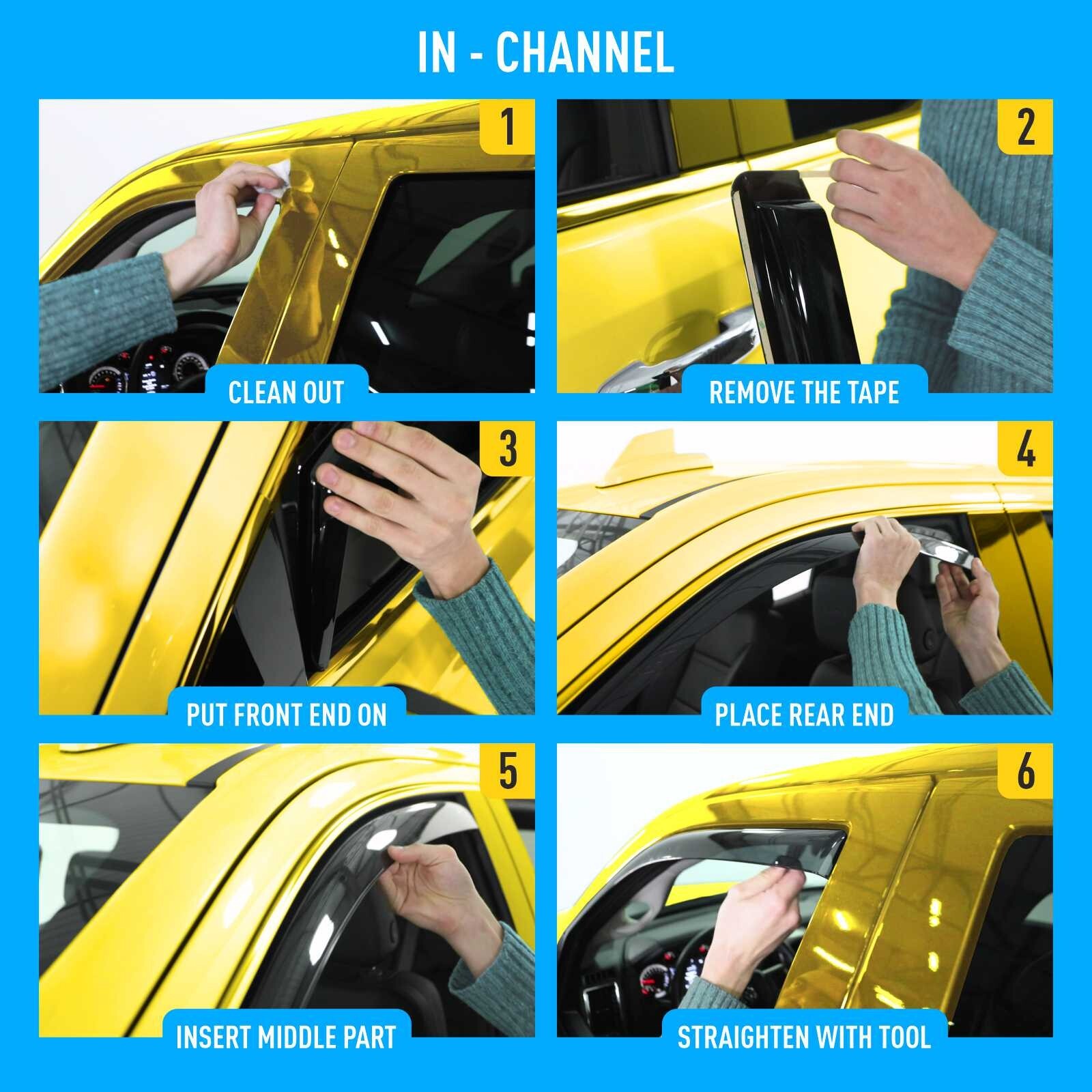 Sun Rain Visors Wind Rain Guards for 20192023 Toyota RAV4 inchannel