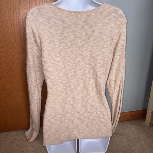 Ripcurl Womens Knit V Neck Embroidery Pullover Soft Sz Lg Sweater Beige Cream - Picture 10 of 19