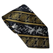 Vintage Equestrian Horse Fox Hunt Neck Tie Jimmy Holmes Elgin Aurora Kankakee