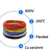Supersoftes Silikonkabel AWG 20 (0,5 Qmm) – 1 Meter, Rot, Bis 200°C & 600V