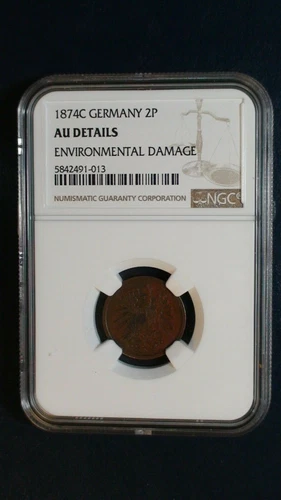 1874C Germany Two Pfennig NGC AU 2P Coin PRICED TO SELL NOW!