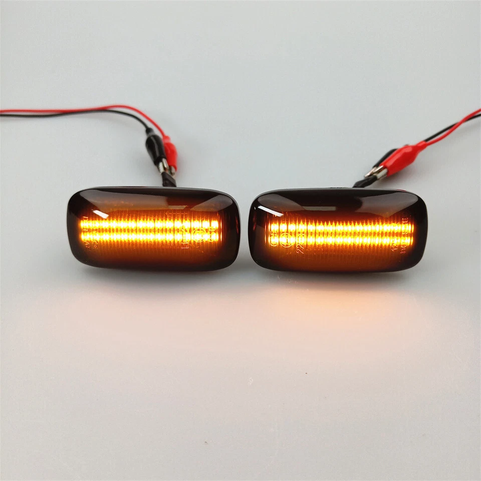 Luz de señalización lateral dinámica LED negra para Nissan Máxima 1995 1996 1997 1998-2000 Foto 3 de 4