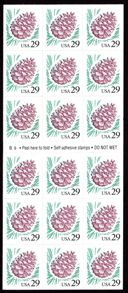 Scott #2491a Pine Cone Booklet of 18 Stamps - MNH P#B9 - Image 2 of 2