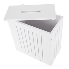 Bathroom Storage Box w/ Lid Toilet Cleaning Tidy Organiser Unit White UK STOCK