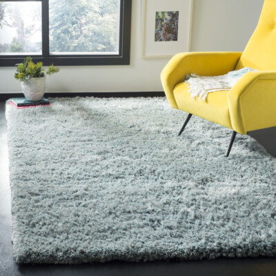 SAFAVIEH Toronto Shag Collection SGT501M Handmade Blue Rug