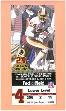 Seattle Seahawks @ Washington Redskins 10-2-2005 ticket stub Shawn Springs photo
