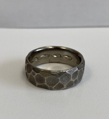 Scott Kay 8mm palladium Dome Hammered Mens Ring