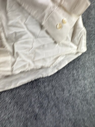 Thomas Burberry Linen Cotton White Long Sleeve Button Up Shirt Men Pocket Logo - Picture 10 of 19