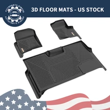 3D Floor Mats for 2010- 2014 Ford F-150 F150 SuperCrew Cab Anti-Slip TPE Liners