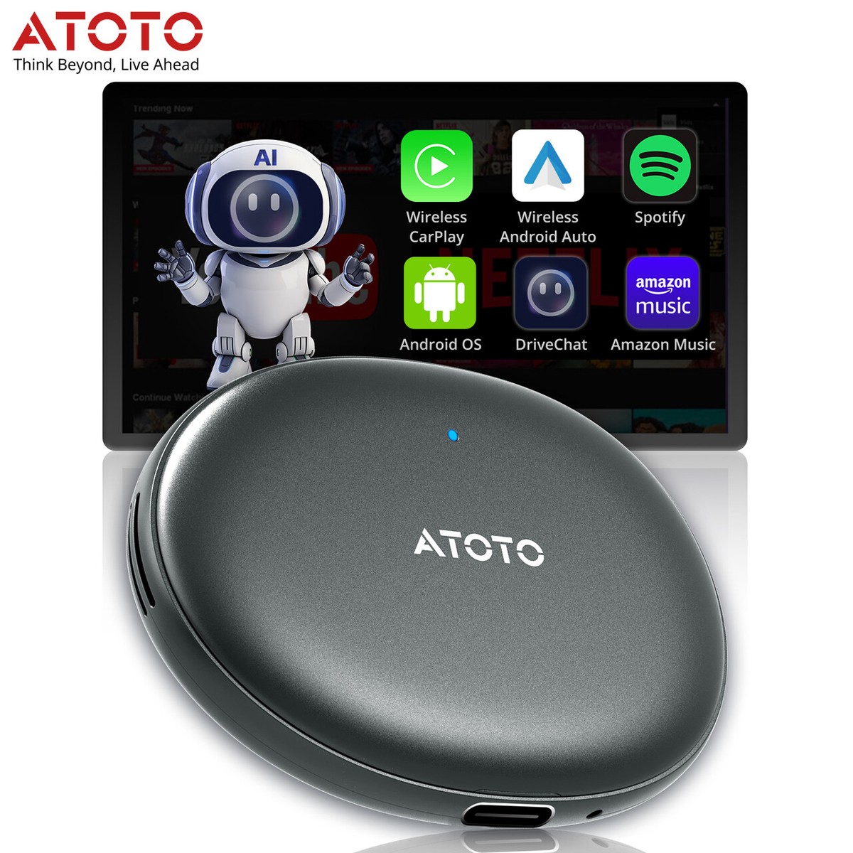 カーオーディオ ATOTO AD5 AIbox ATOTO AD5 Wireless CarPlay AI box Android Auto WIFI Adapter