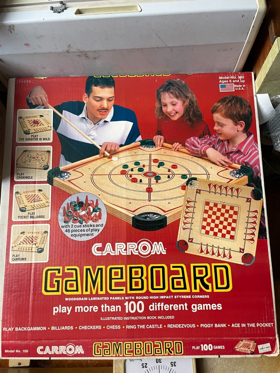 Vintage Carrom Industries Inc. Game Board Model 100 W/Pieces & Box