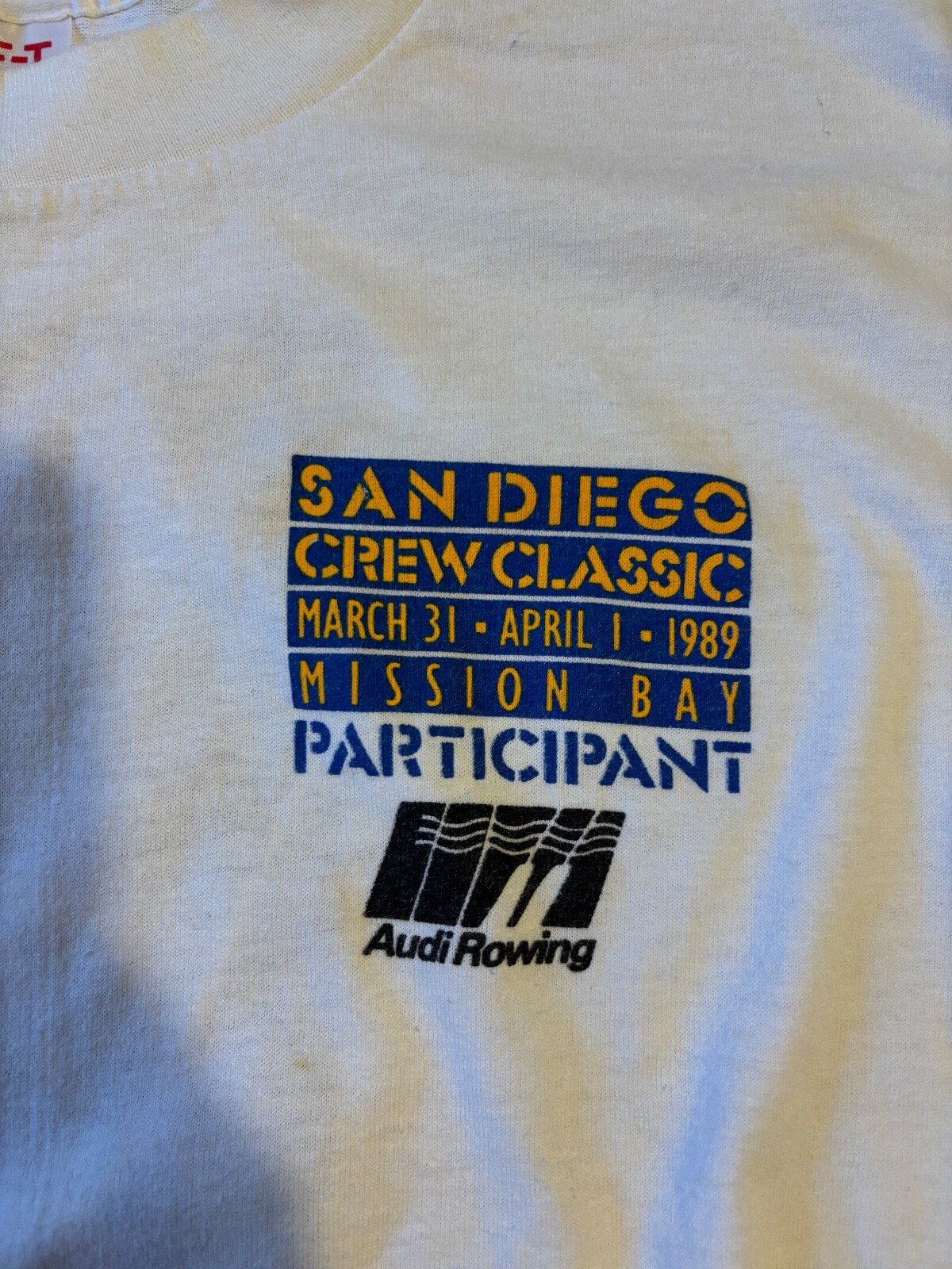 FILA T shirt partecipante canottaggio classico San Diego Crew vintage anni 80 1989 uomo S M