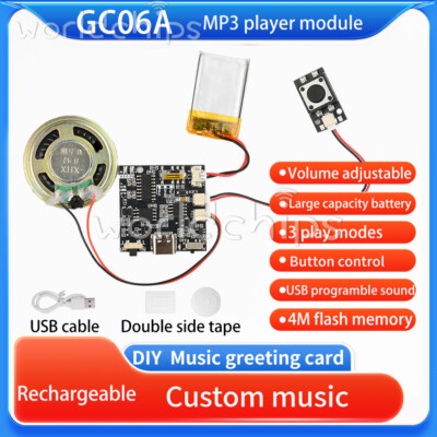4M Memory Greeting Card Sound Module Button Magnet Control Music Box ...