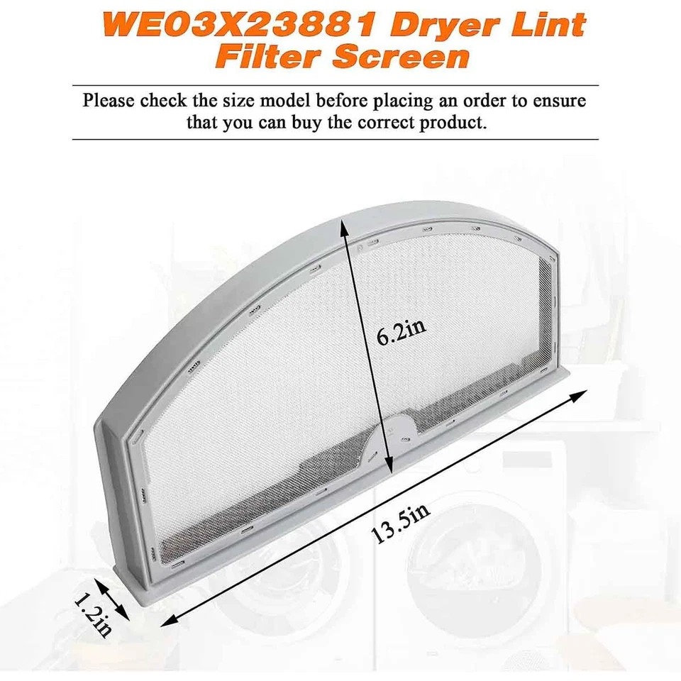 Filtro de pelusa secadora para GE GTD33EASK0WW GTD33GASK0WW GTD33PASK0WW GTD42EASJ0WW Foto 4 de 4