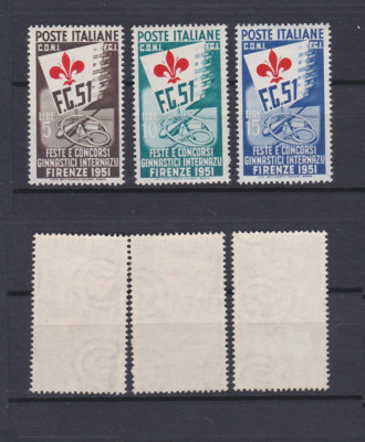 Timbres Italiens 1951 Sass. 661-663 - Neuf Sans Charnière - Gymnastique Florence