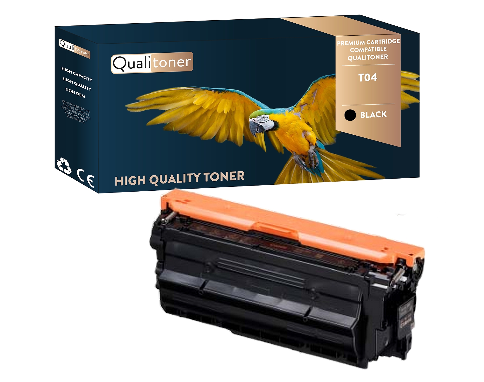 Toner CANON T04 noir QUALITONER pour des rendus graphiques de haute précision