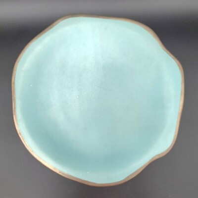Julie Sanders Cyclamen ヴィンテージ プレート ① RARE Julie Sanders Gold Trim Cyclamen Pottery 12” Dinner Plate
