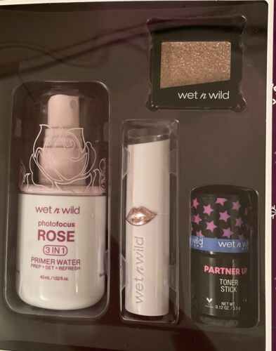 KIT Glam Wet n Wild HOLIDAY Mega Lápiz Labial Tónico Barra Foto Enfoque Rosa + Brillo - Imagen 4 de 11