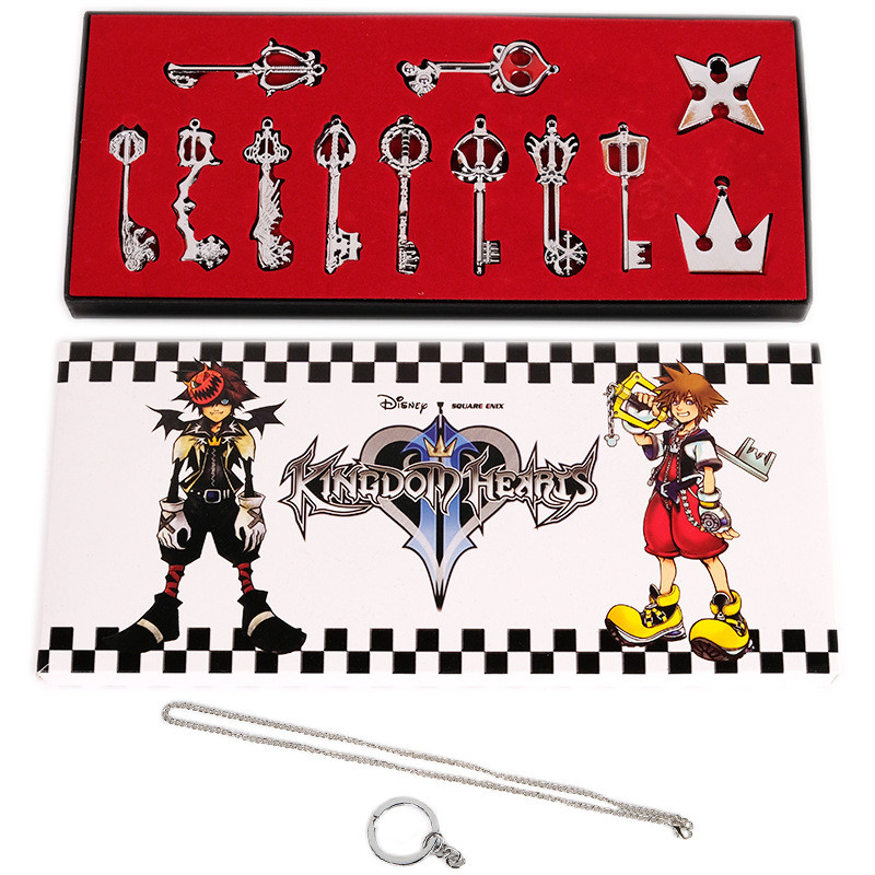 12pcs/Set Kingdom Hearts II KEY BLADE Necklace Pendant+Keyblade+