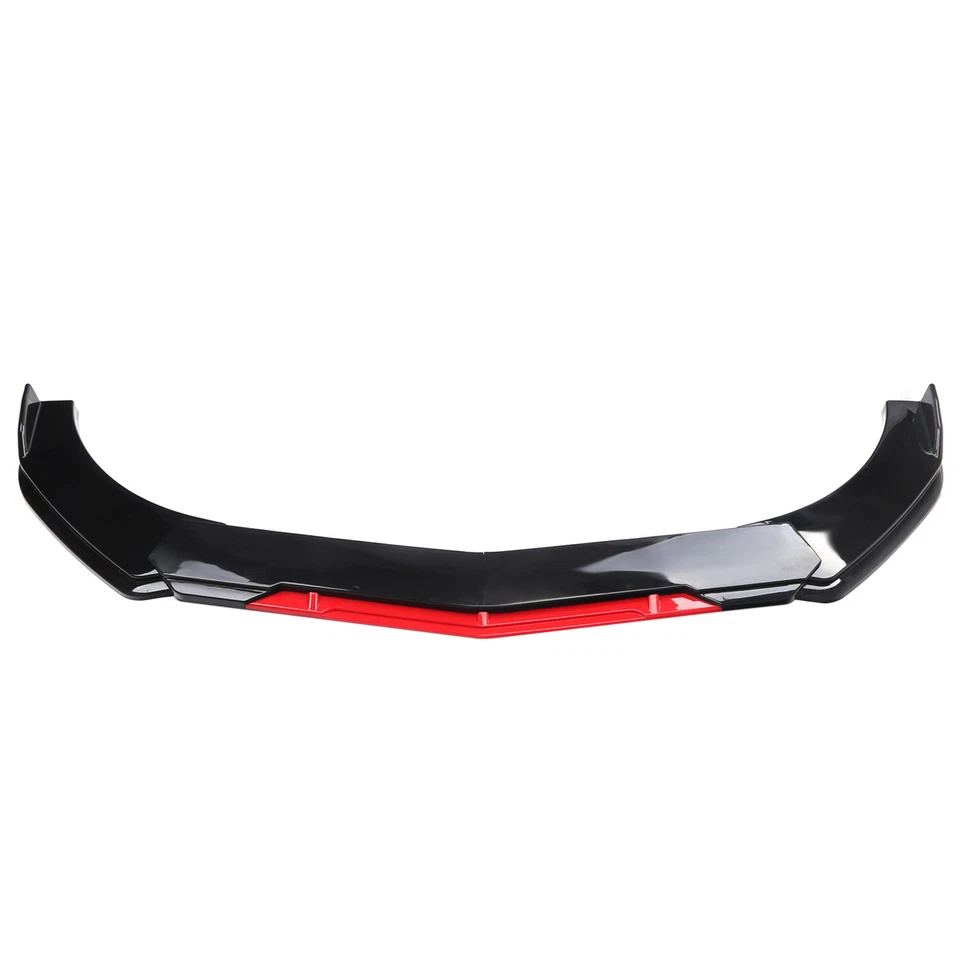 For Volkswagen EOS Front Bumper Lip Splitter Spoiler Glossy Black Red Side Skirt - Image 4 of 4