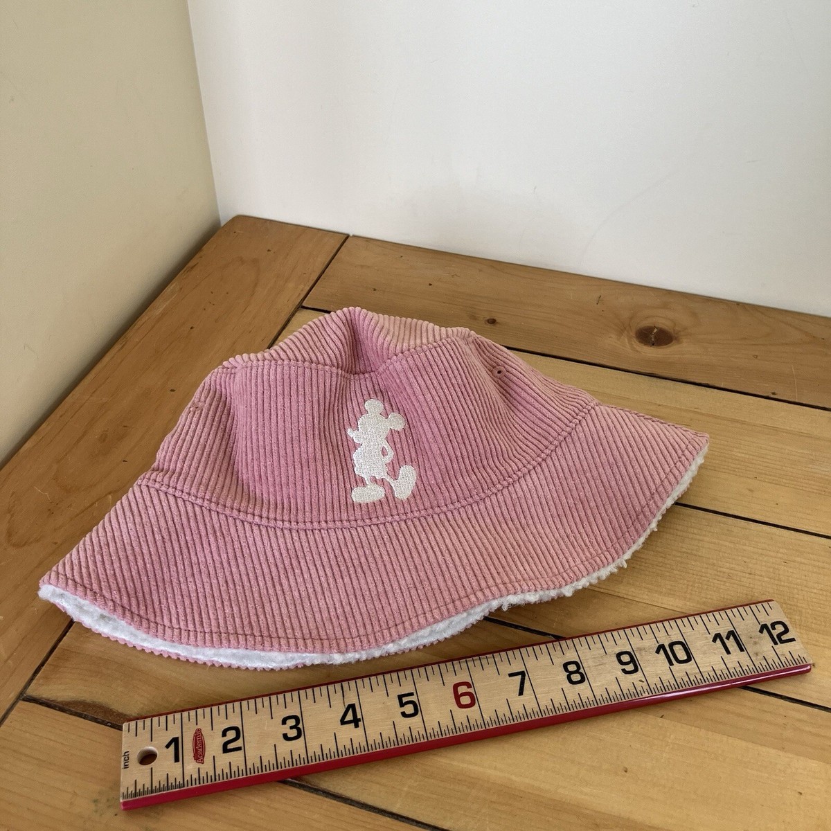 Disney Pink Corduroy Bucket Hat with Cream Sherpa Lining Disney Pink Corduroy Bucket Hat w/ Sherpa Lining Mickey  main image 4
