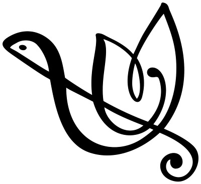 4  Music Sticker Treble Bird Fly Black Calligraphy Swirl Change Abstract Love