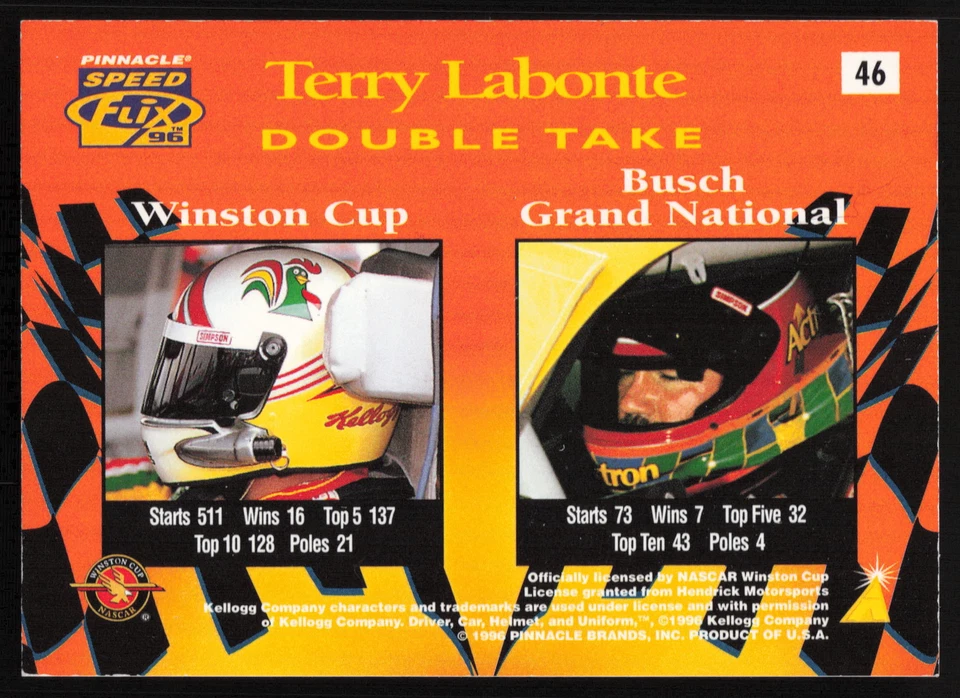 1996 Pinnacle Speedflix #46 Terry Labonte - Image 2 of 2