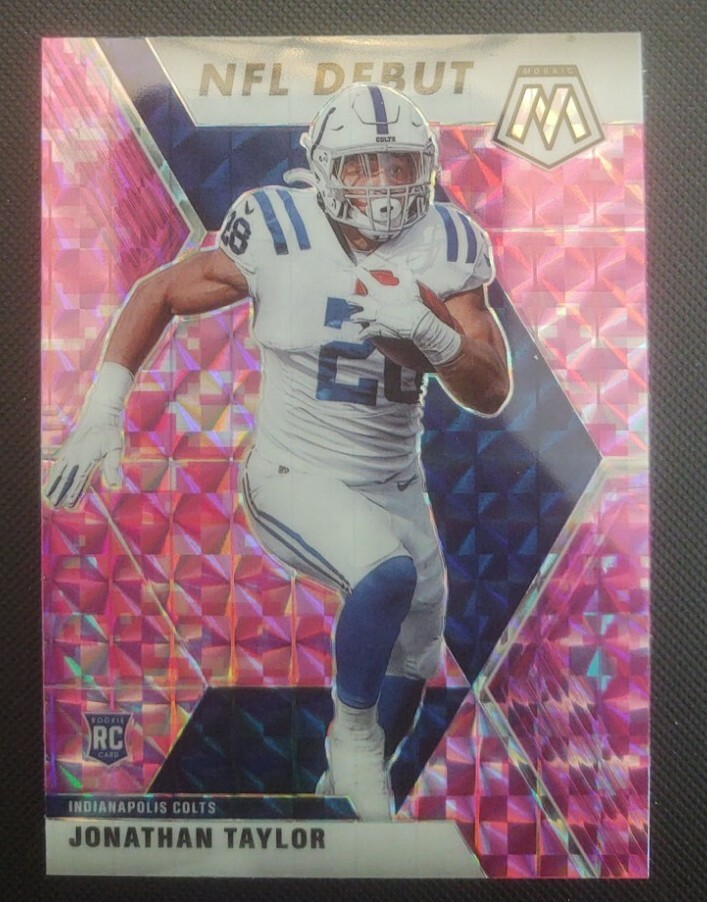 JONATHAN TAYLOR 2020 MOSAIC NFL DEBUT PINK CAMO PRIZM ROOKIE  #276   COLTS RC