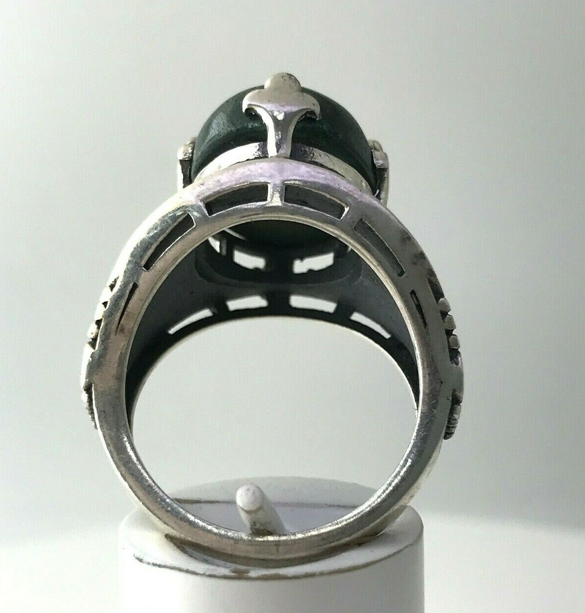 Sterling Silver Malachite Statement Oval Signet R… - image 7