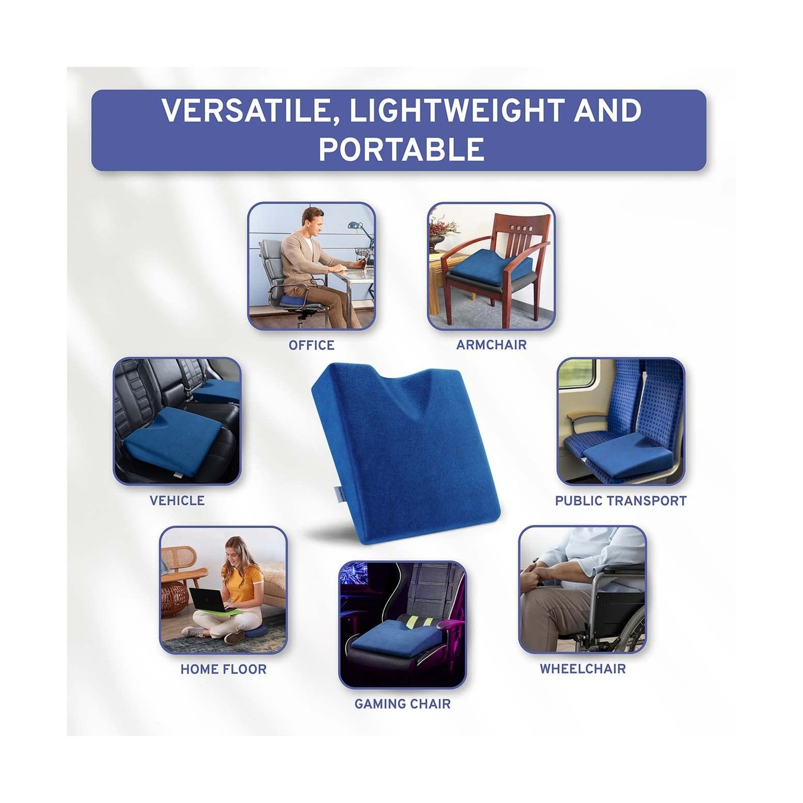 ComfySure Wedge Pillow for Office Chair Cushion and Car Seat Cushion