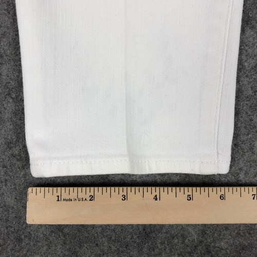 7 For All Mankind Jeans Womens 28 White Straight Cropped Kimmie Mid Rise Stretch - Picture 12 of 13