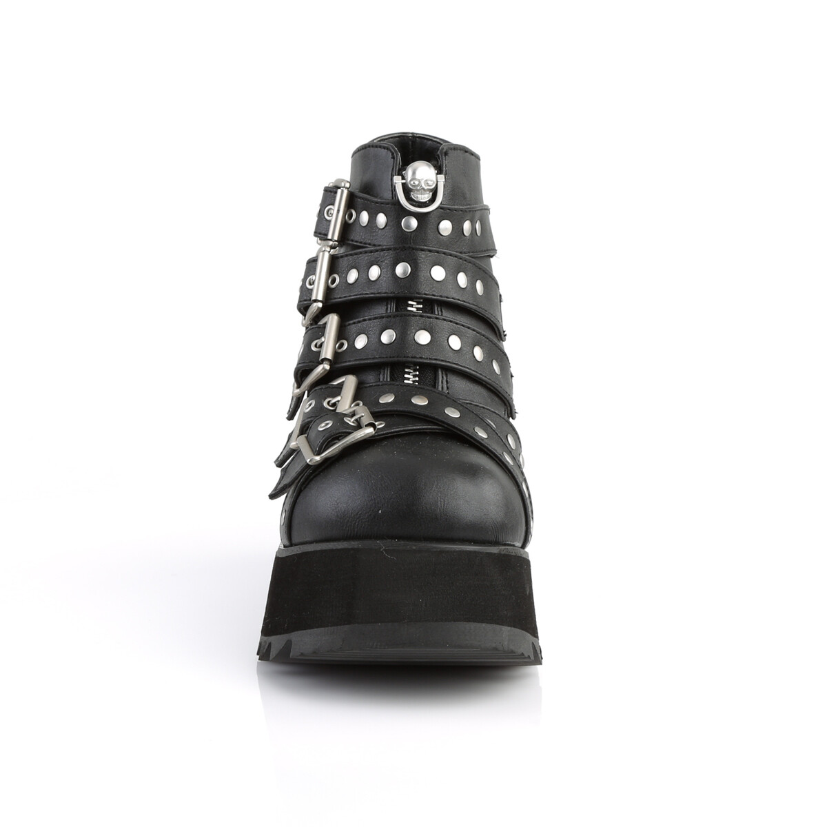 DEMONIA Punk Goth Gothic Wedge Platform Black Buckle Strap Ankle