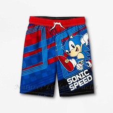 Sonic the Hedgehog Boys Swimsuit Size 8 10 Trunks Swim Shorts UPF 50 Medium NWT