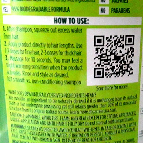 Garnier Fructis Sleek & Shine GLASS HAIR WATER 10second Smoothing