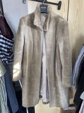 Beige, Long Faux Fur Coat Size 16 Rocha .john Rocha