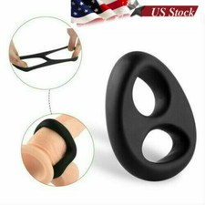 Male TPE Dual Cock/Ring Ball Stretcher Weight Scrotum Delay Ejaculation For Men