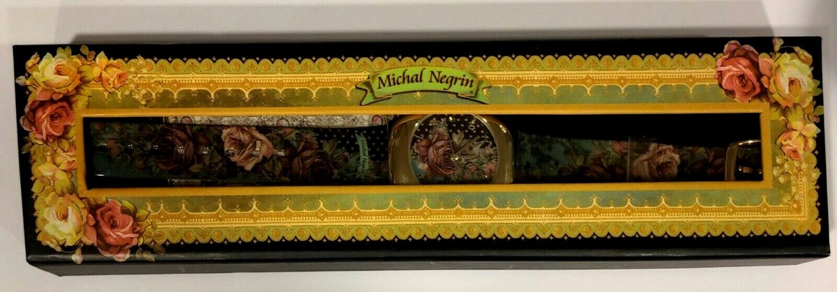 Israel Michal Negrin Victorian Rose Design Quartz Watch  display picture 2