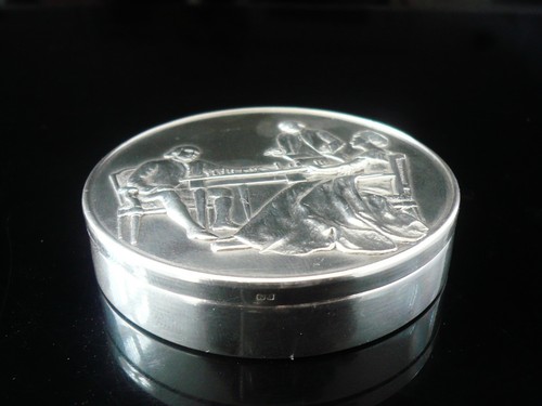 Sterling Silver Snuff Box, Caroline Howe Checkmates Benjamin Franklin 1774 - Picture 11 of 12