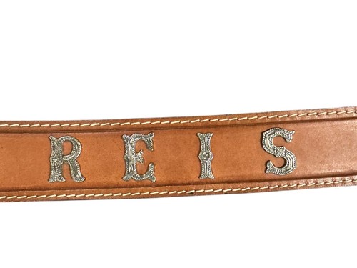 VTG Leegin Belt 42 Western Leather Tooled Brown REIS Conchos Rodeo NO BUCKLE - Picture 3 of 16