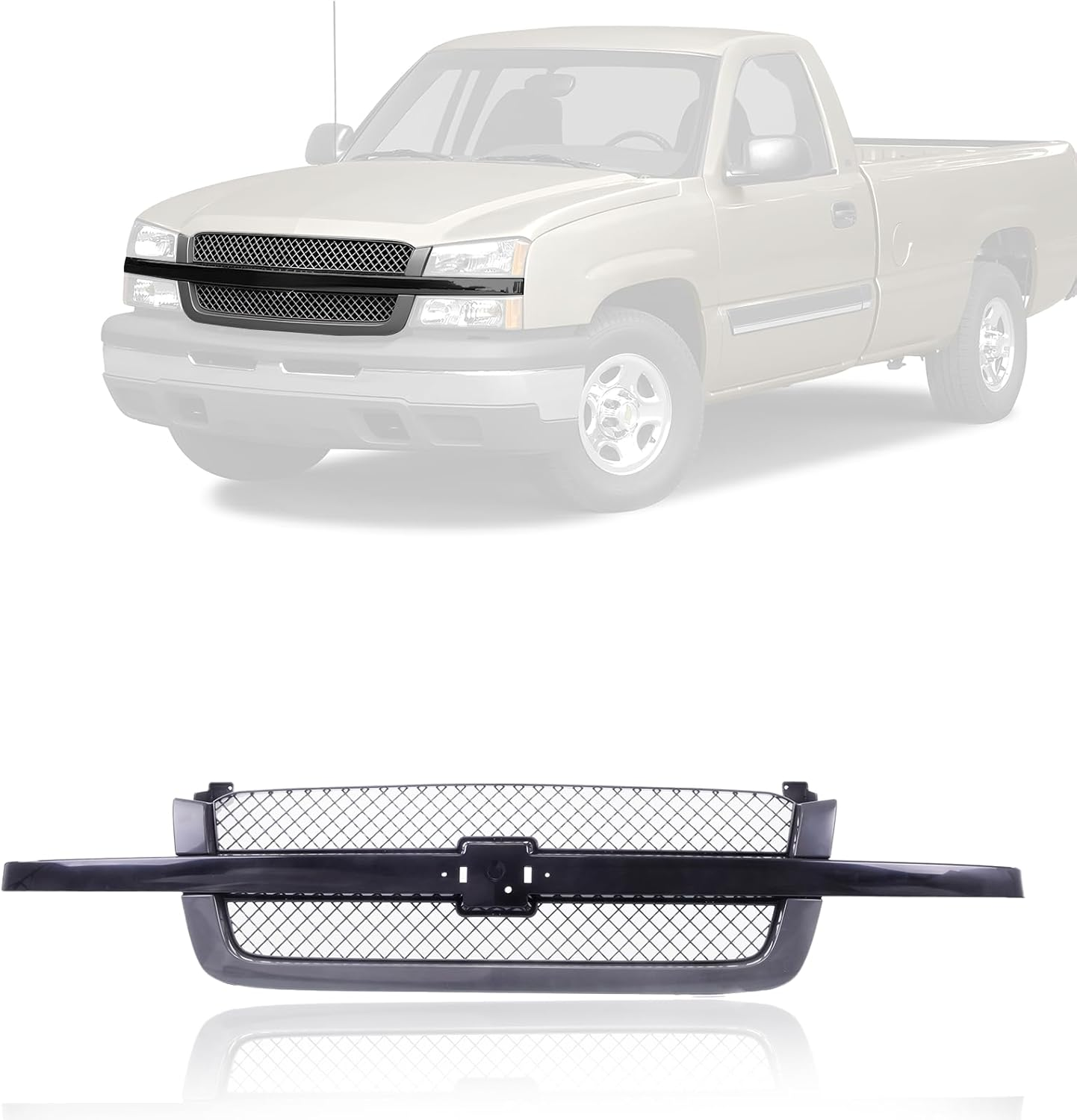 Black Front Grille with Gray Mesh Insert for 2003-2006 Models